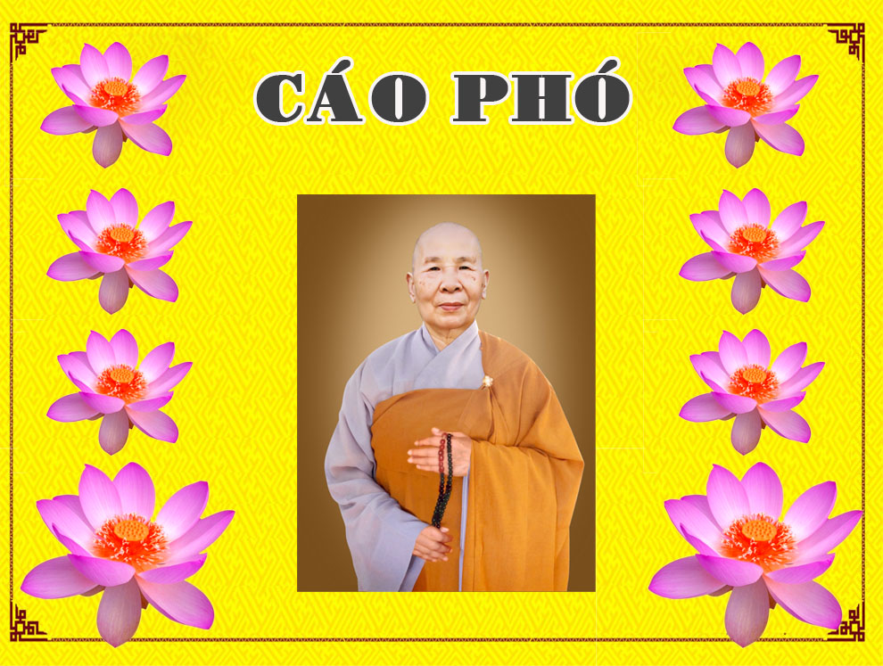 Bến Tre: Cáo Phó Ni Trưởng Thích Giác Hạnh Tân viên tịch