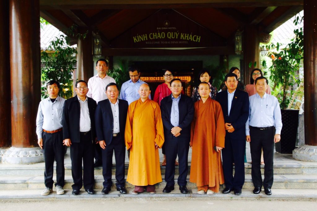 Ninh Bình: Trung ương GHPGVN tiếp Bộ trưởng Hợp tác Quốc tế Myanmar U Kyaw Tin