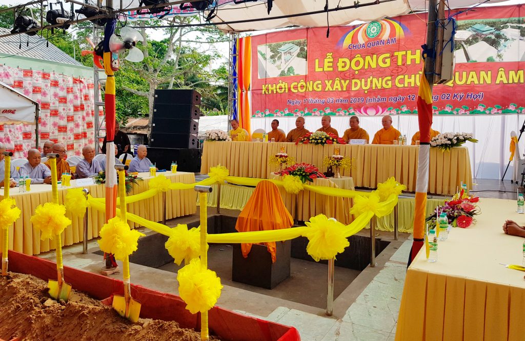 Video trực tiếp Lễ động thổ, đặt đá xây dựng chùa Quan Âm tại huyện Càng Long, tỉnh Trà Vinh.