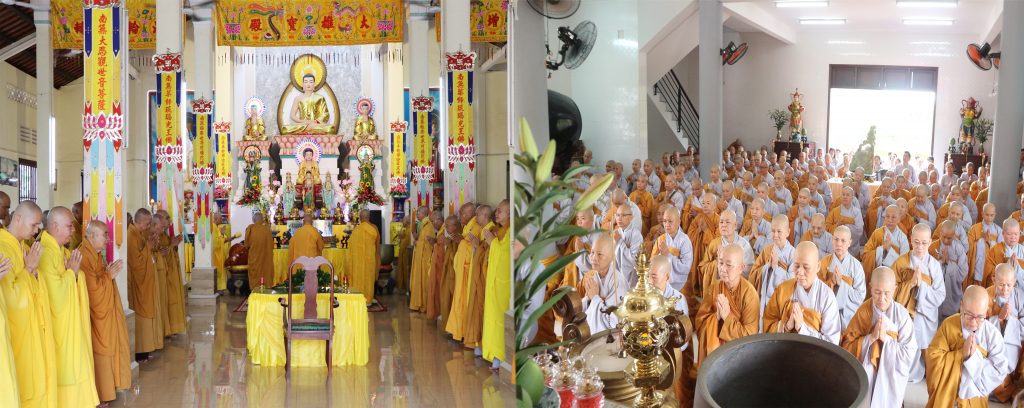 Bến Tre: Tăng Ni Phật giáo tỉnh Bố tát thuyết Giới định kỳ lần cuối trong mùa An cư Kiết hạ PL. 2563 – DL. 2019