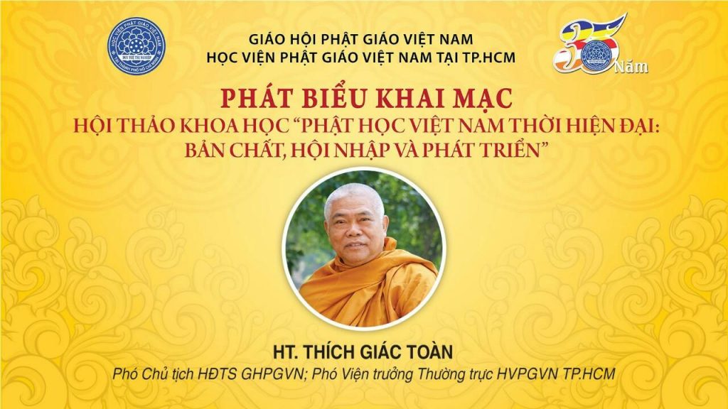 [Video] HT.THÍCH GIÁC TOÀN: PHÁT BIỂU KHAI MẠC HỘI THẢO KHOA HỌC PHẬT HỌC VIỆT NAM THỜI HIỆN ĐẠI