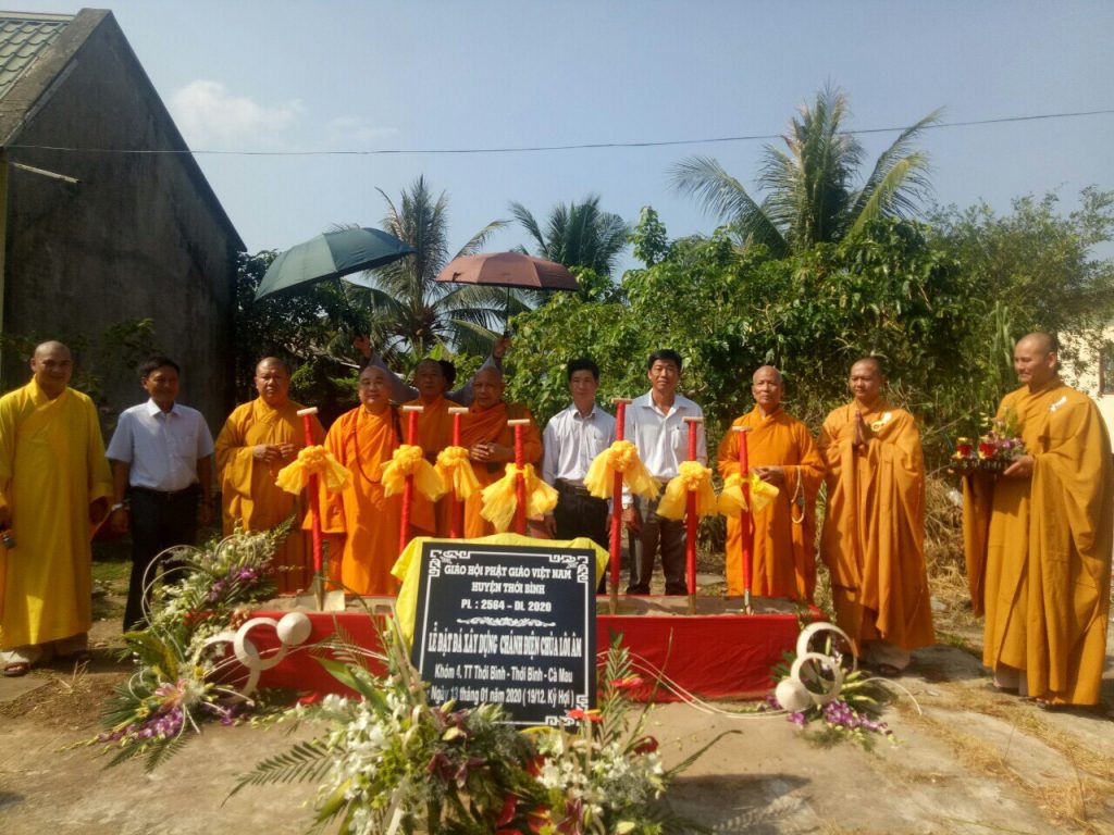 Cà Mau: Lễ đặt đá xây dựng chánh điện chùa Lôi Âm, huyện Thới Bình