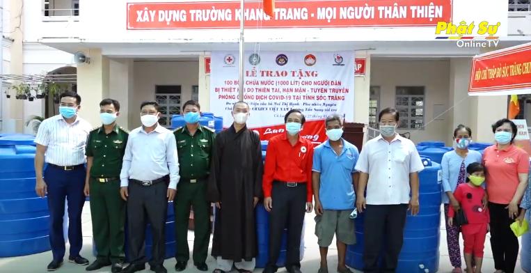 [Video] Sóc Trăng: Ban từ thiện xã hội GHPGVN TP.HCM trao tặng bồn nước khẩu trang phòng chống dịch Covid-19