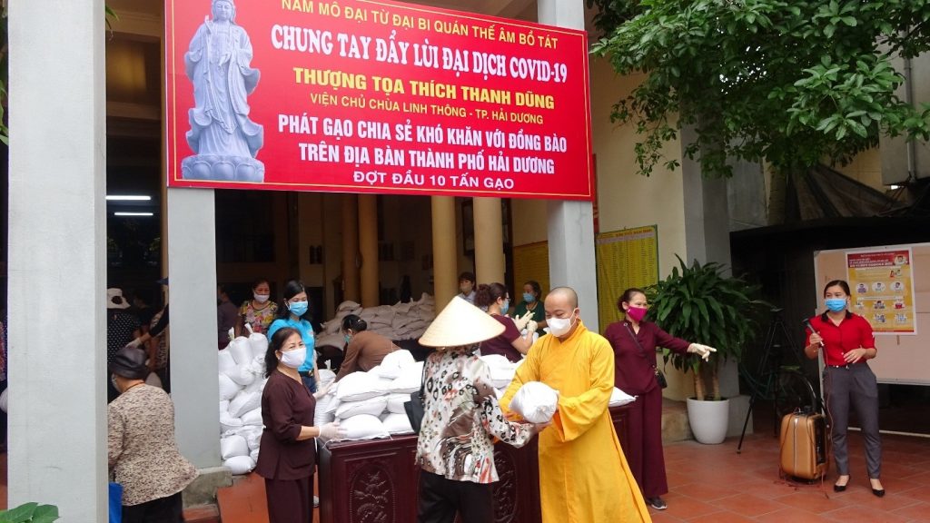 Hải Dương: Chương trình “Hạt Gạo Phật Giáo” Hỗ trợ người dân bị ảnh hưởng do dịch bệnh Covid-19
