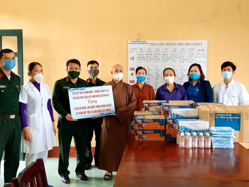 Thái Bình: Chùa Khánh Sơn ủng hộ quỹ “Chung tay phòng chống dịch Covid”