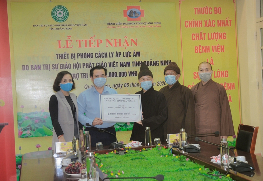 Quảng Ninh: Phật giáo tỉnh ủng hộ 1 tỷ đồng và một phòng áp lực âm phòng chống dịch Covid – 19