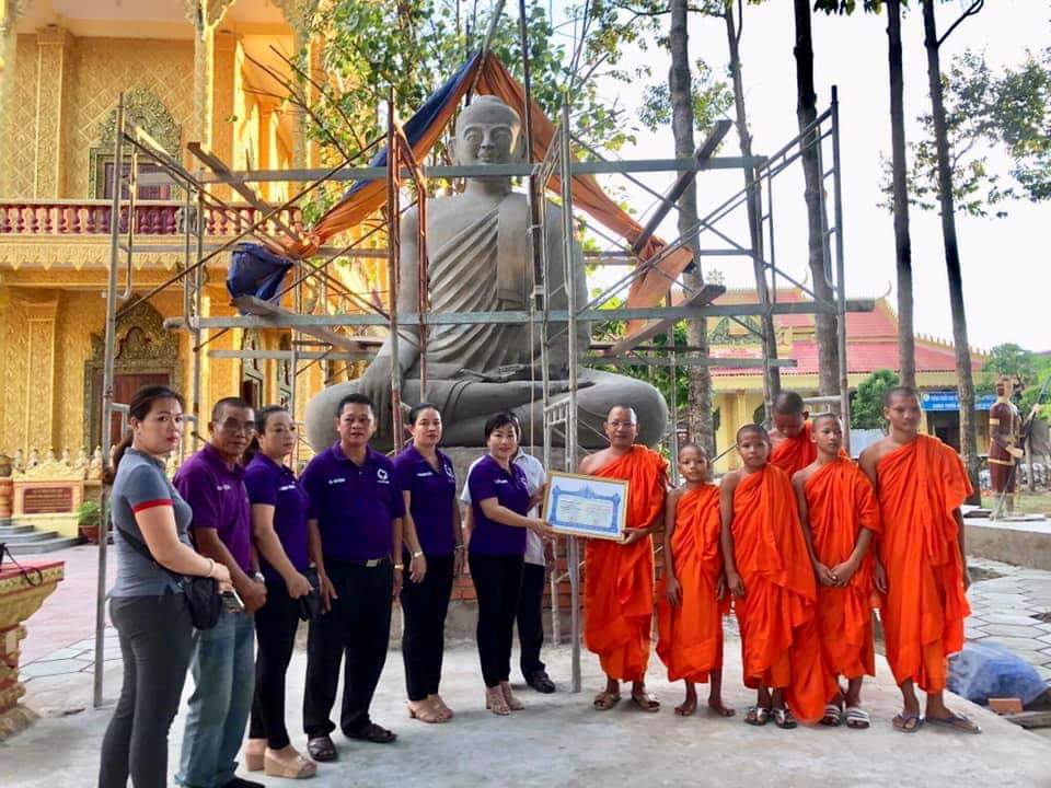 Kiên Giang: Hội từ thiện Nhân Ái cúng dường xây dựng tôn tượng Phật Thích Ca chùa Thôn Dôn