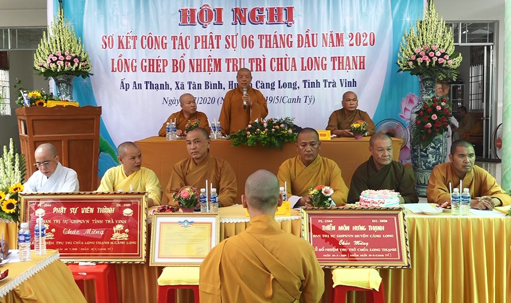 Trà Vinh: BTS Phật giáo huyện Càn Long sơ kết công tác Phật sự  và bổ nhiệm Trụ trì chùa Long Thạnh