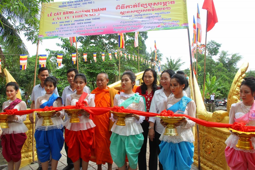 Kiên Giang: Hội từ thiện chùa Thôn Dôn khánh thành cầu từ thiện Số 2