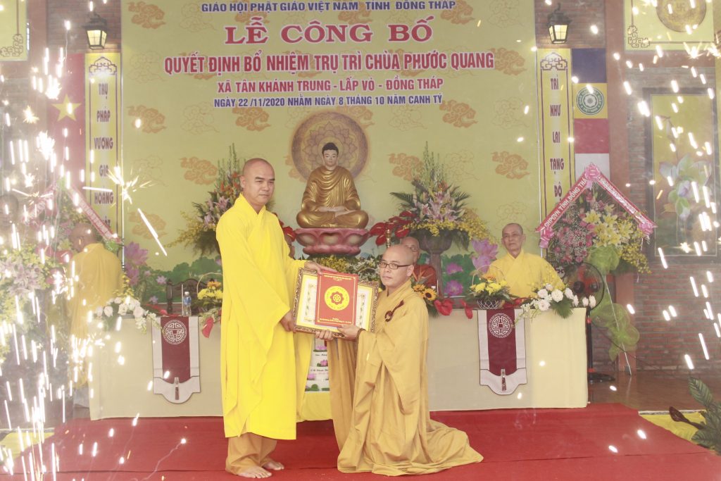 Đồng Tháp: Lễ Công bố quyết định Bổ nhiệm Trụ trì chùa Phước Quang, huyện Lấp Vò