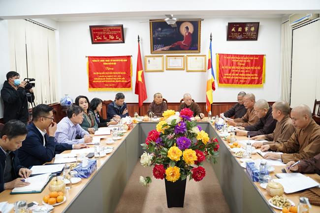 Hà Nội: Thường trực BTS Phật giáo thủ đô họp chuẩn bị công tác Đại hội Phật giáo cấp quận, huyện thị nhiệm kỳ 2021 - 2026