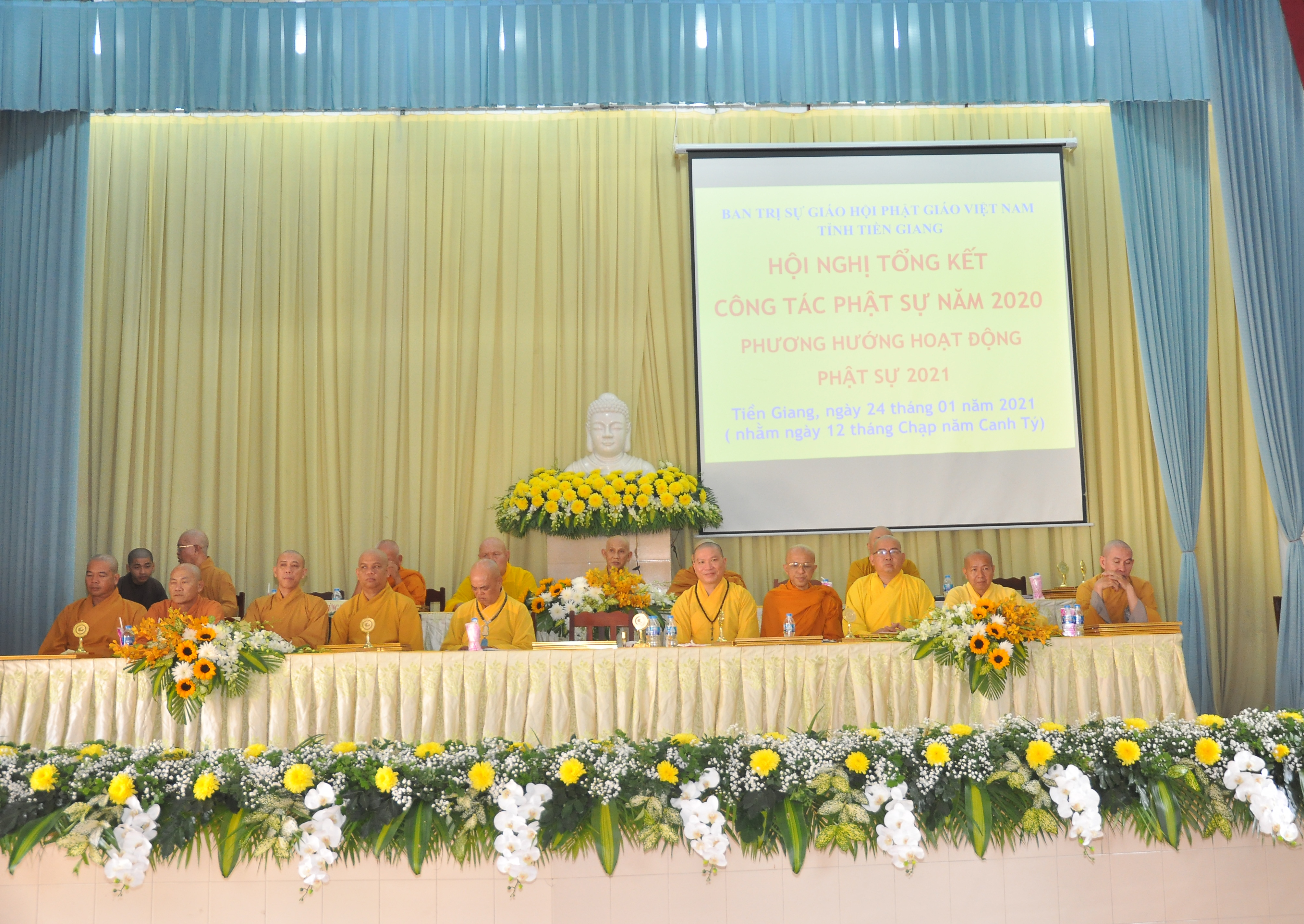 Tiền Giang: Phật giáo tỉnh tổ chức Hội nghị kỳ 5 - Tổng kết Phật sự năm 2020