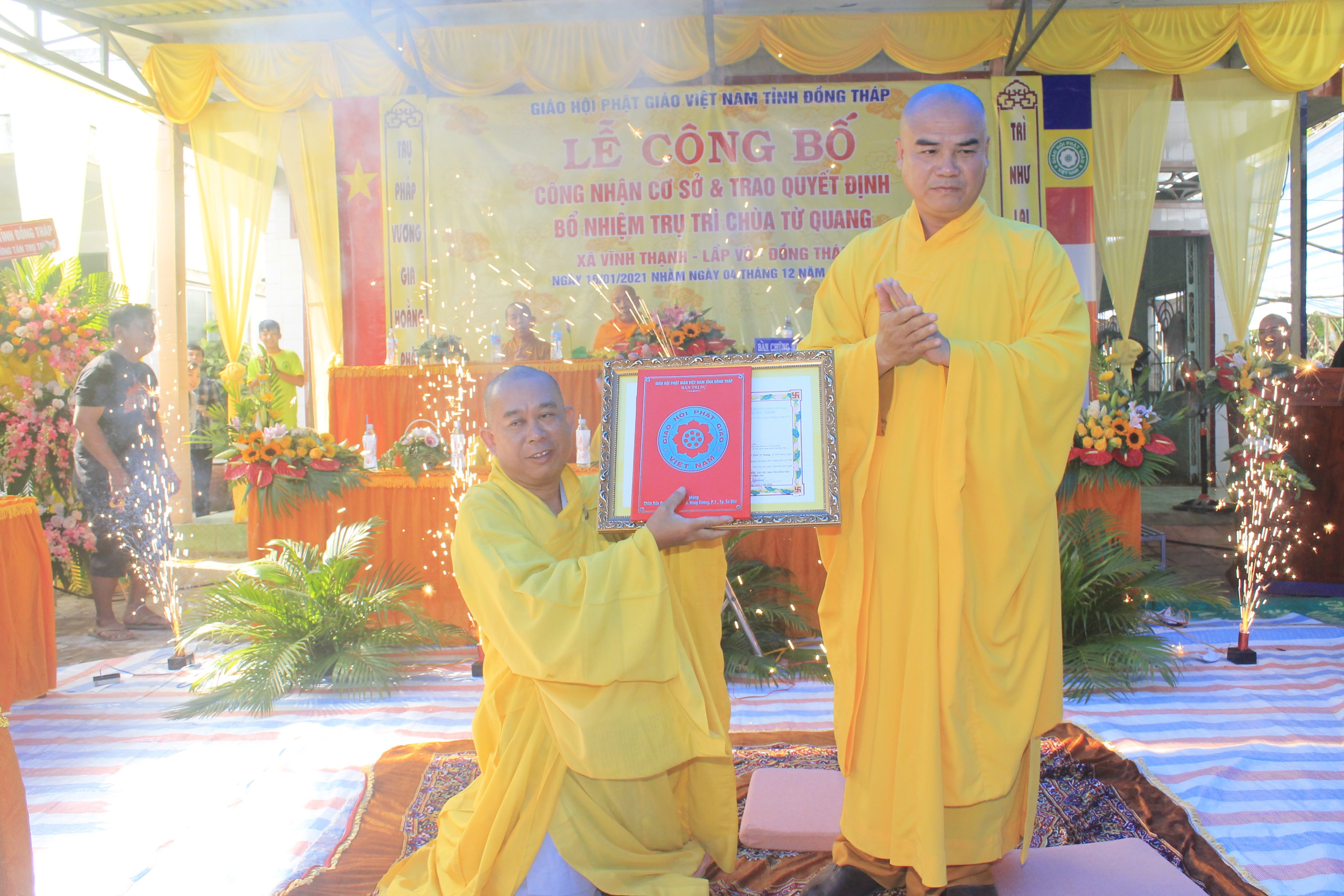 Đồng Tháp: Lễ công nhận cơ sở tôn giáo & bổ nhiệm trụ trì chùa Từ Quang