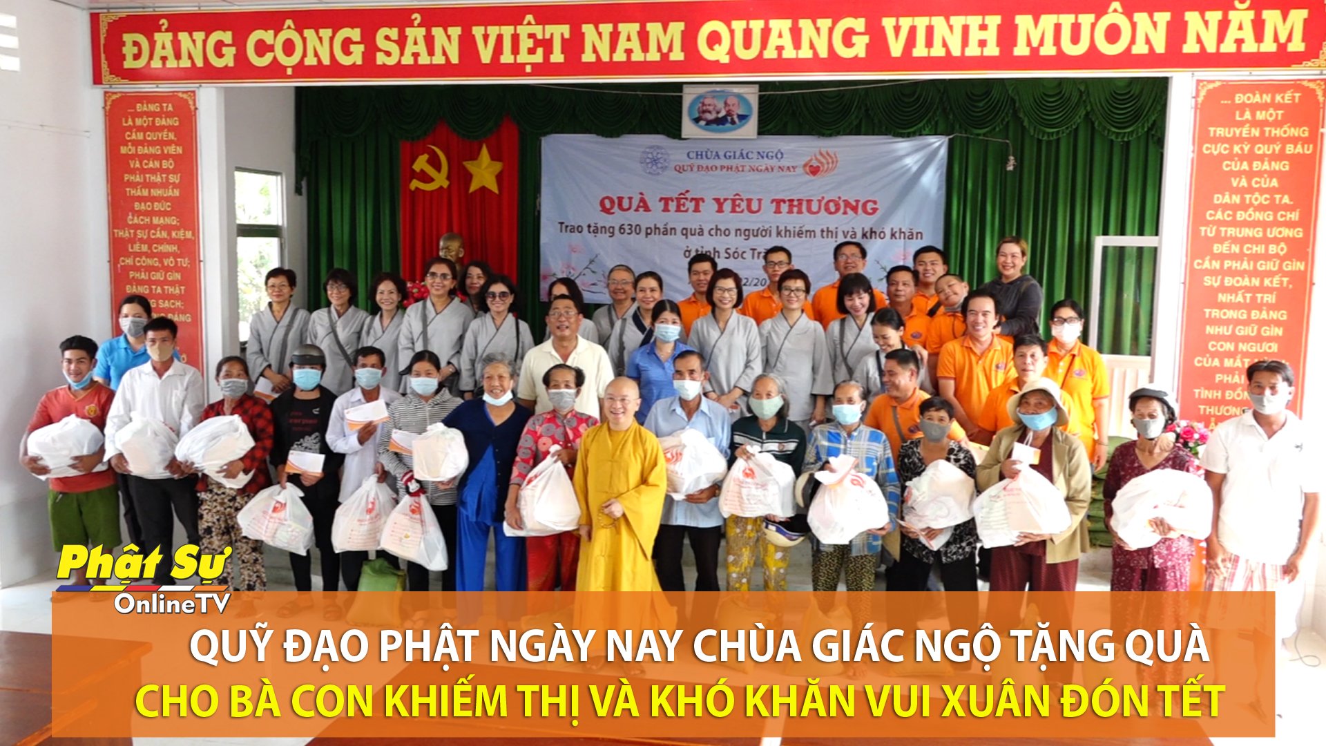 [Video] Quỹ Đạo Phật Ngày Nay chùa Giác Ngộ tặng quà cho bà con khiếm thị, có hoàn cảnh khó khăn vui xuân đón Tết