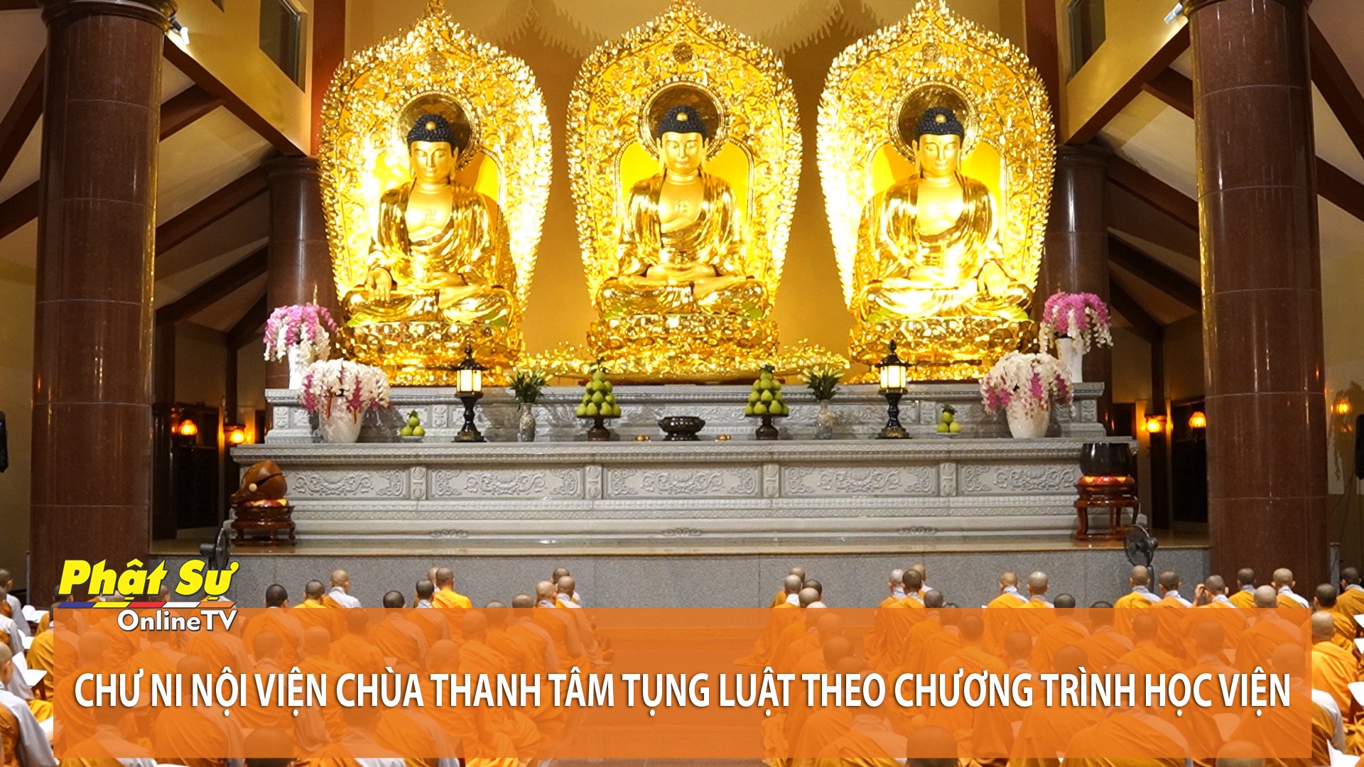 [Video] TP.HCM: Chư Ni nội viện chùa Thanh Tâm tụng luật theo chương trình Học viện