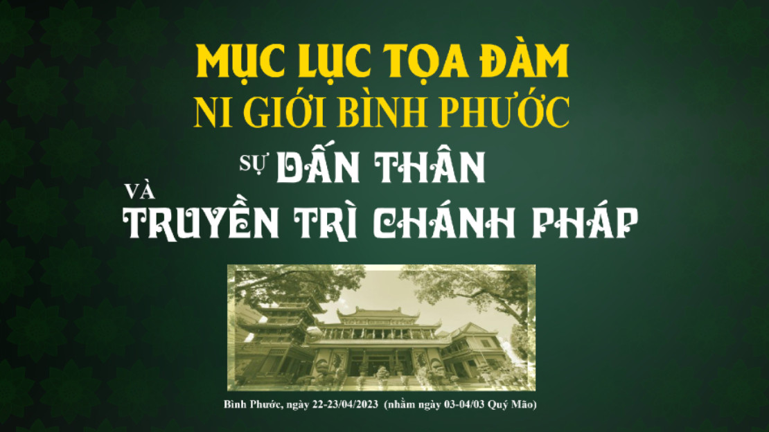 Mục lục Ni giới Bình Phước: Sự dấn thân và truyền trì chánh pháp