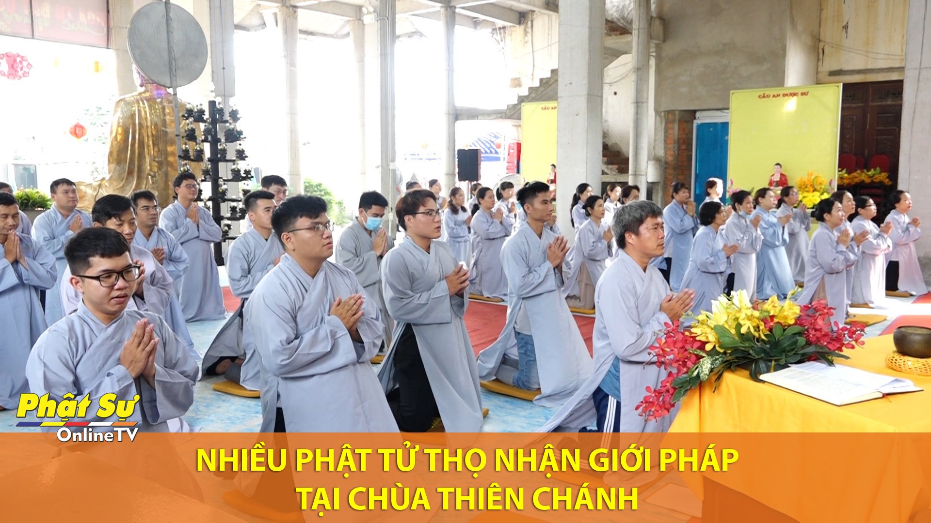 [Video] TP.HCM: Nhiều Phật tử thọ nhận giới pháp tại chùa Thiên Chánh
