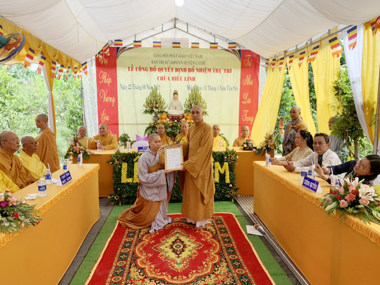 Tiền Giang: Lễ Bổ nhiệm Trụ trì chùa Hiếu Linh, huyện Cái Bè