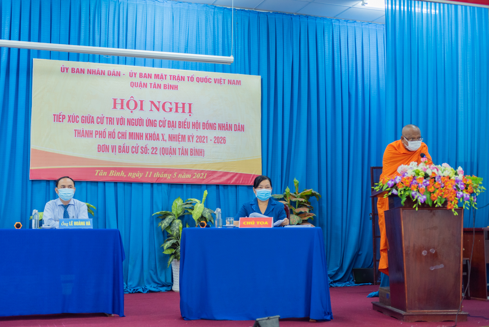 Ứng cử viên Đại biểu HĐND TP.HCM Hoà thượng Danh Lung tiếp xúc cử tri