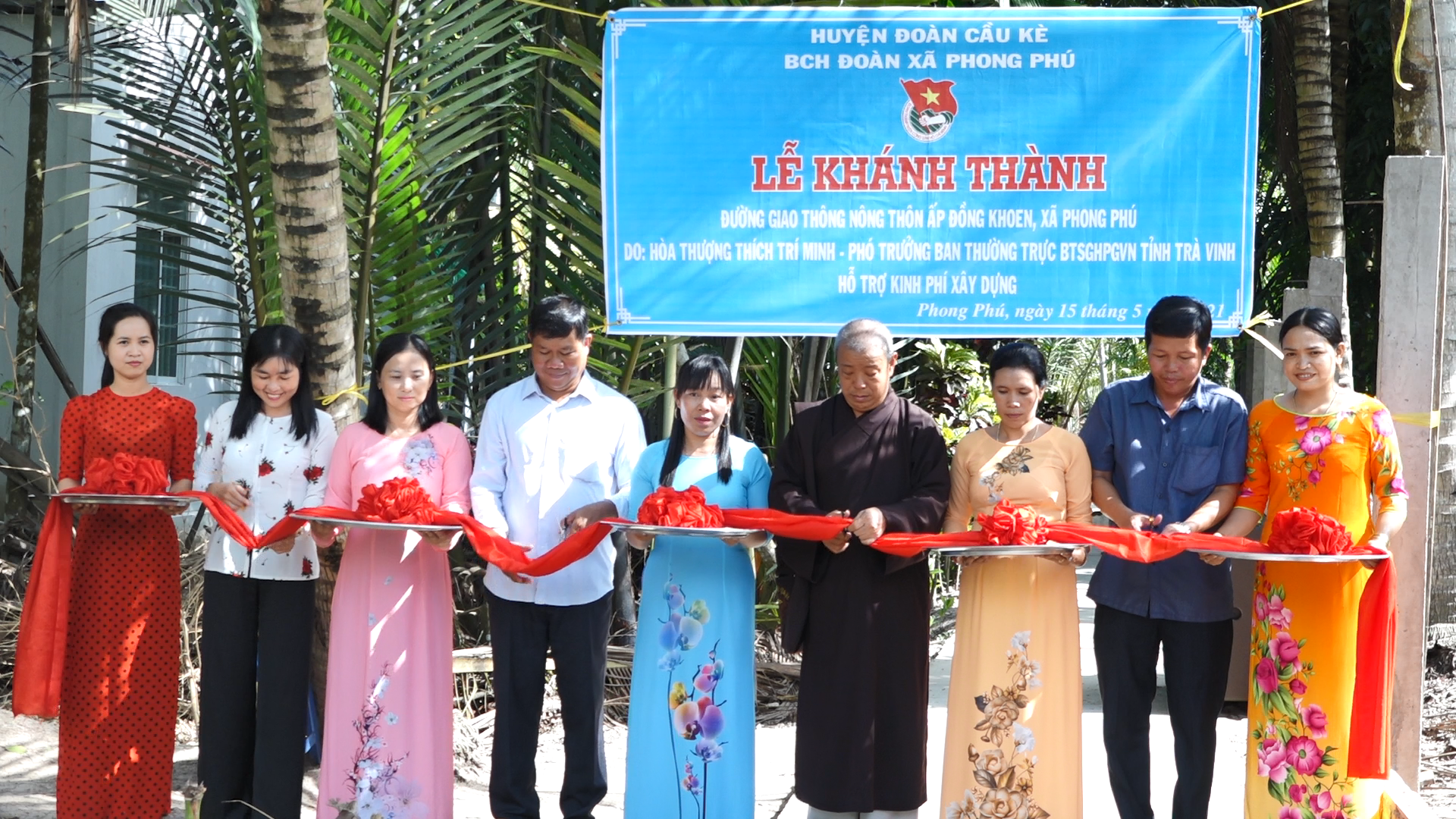 Trà Vinh: Khánh thành và bàn giao đường giao thông nông thôn tại Đồng Khoen