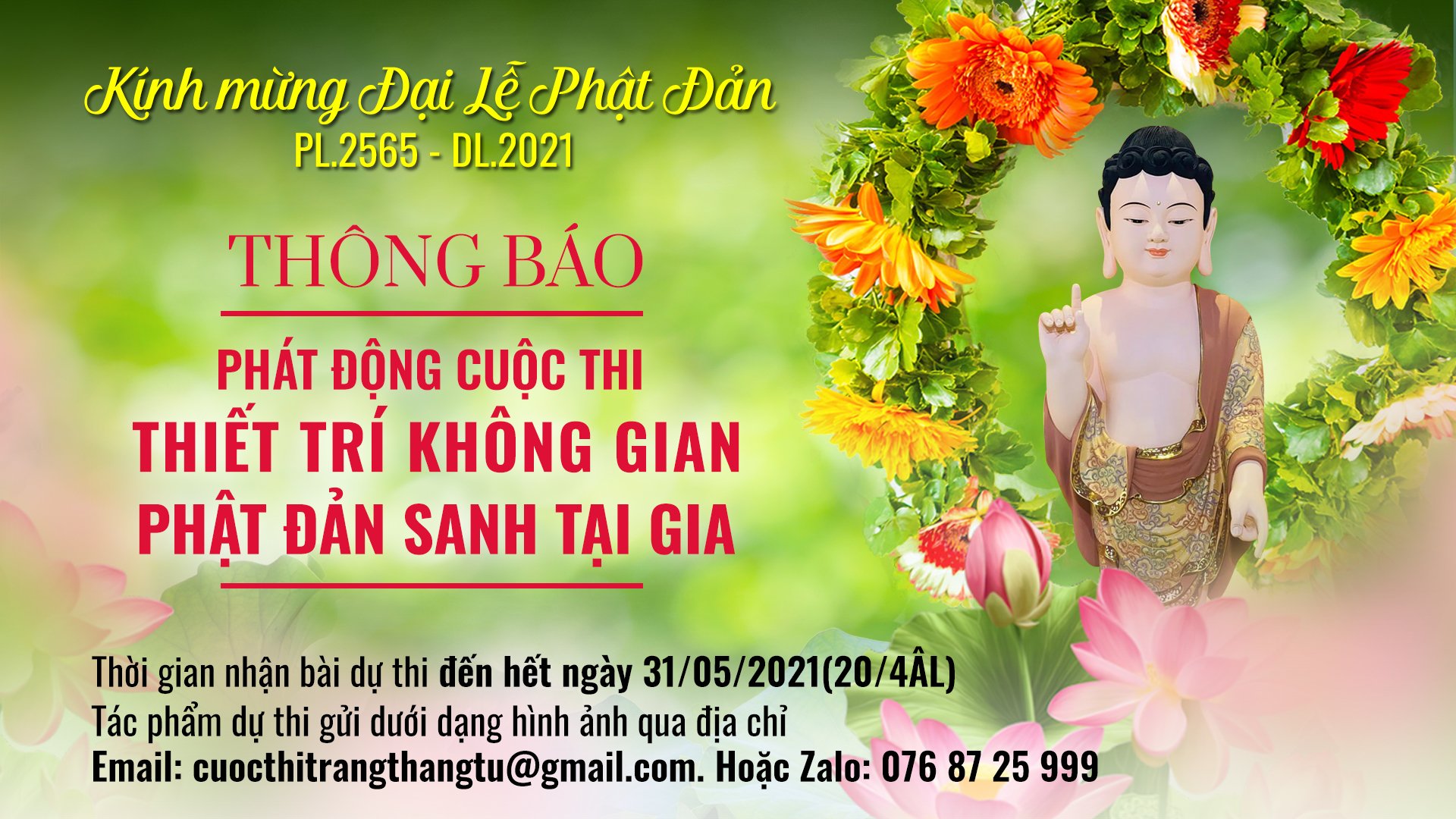 Thông Báo: Phát động cuộc thi thiết kế không gian Phật Đản sanh tại nhà