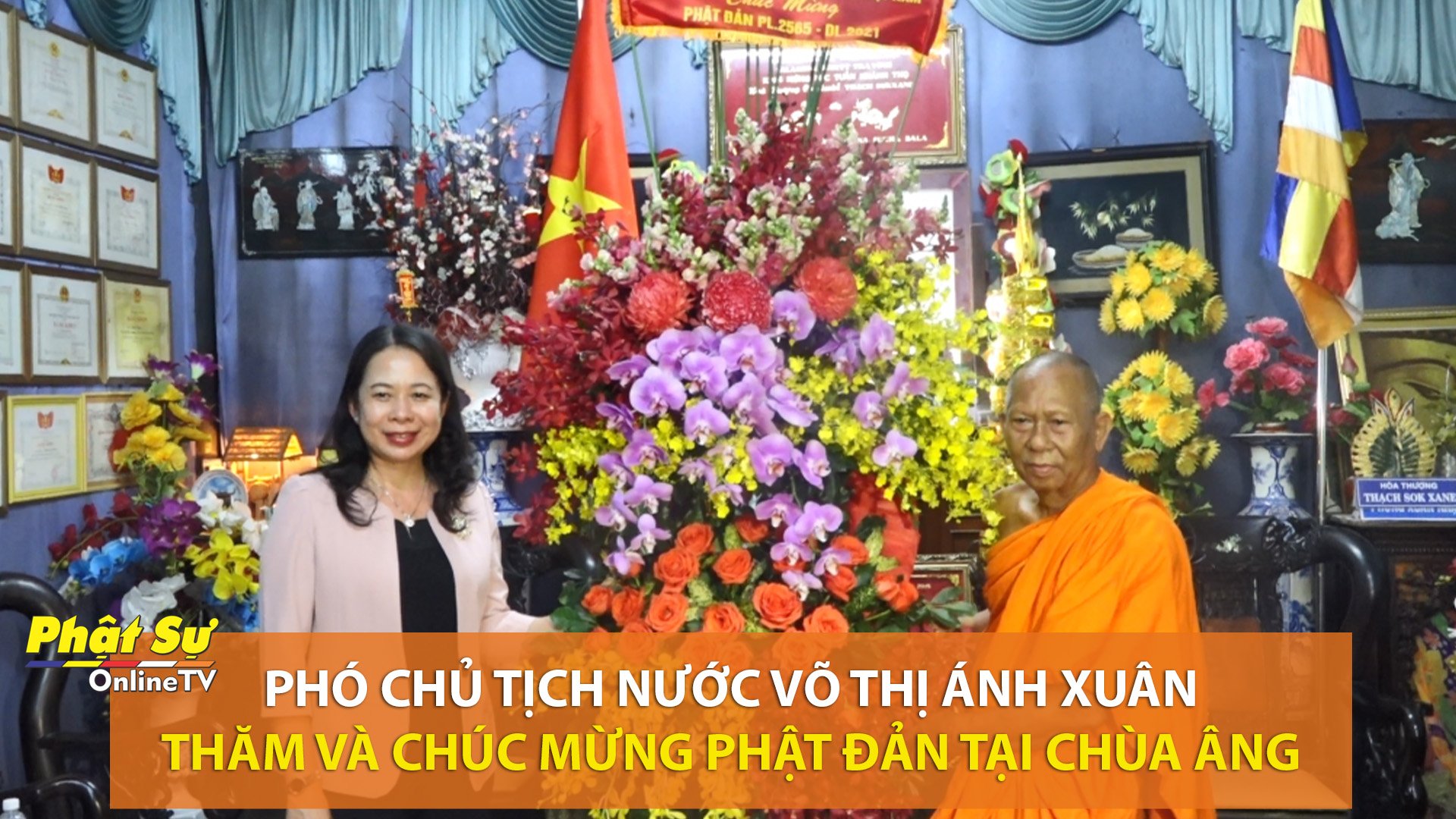 [Video] Trà Vinh: Phó Chủ tịch nước Võ Thị Ánh Xuân thăm và chúc mừng Phật Đản tại chùa Âng