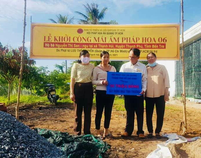 Bến Tre: Hội Pháp Hoa Ấn Quang TP.HCM khởi công xây dựng mái ấm Pháp Hoa số 6