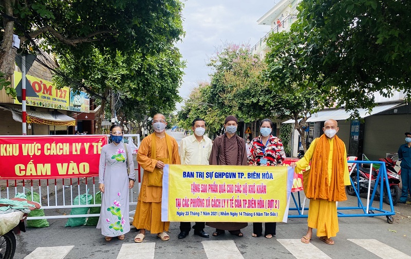 Đồng Nai: Ban Trị sự Phật giáo TP. Biên Hòa thực hiện Chương trình từ thiện xã hội hỗ trợ người dân vượt qua mùa giãn cách