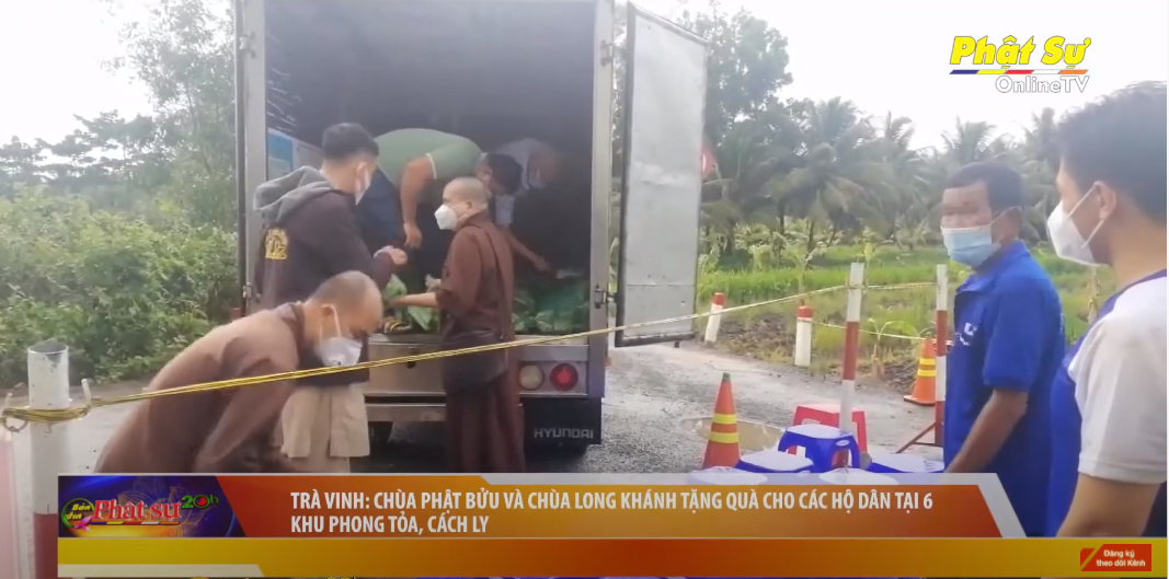 [Video] Trà Vinh: Chùa Phật Bửu và chùa Long Khánh tặng quà cho các hộ dân tại 6 khu phong tỏa, cách ly