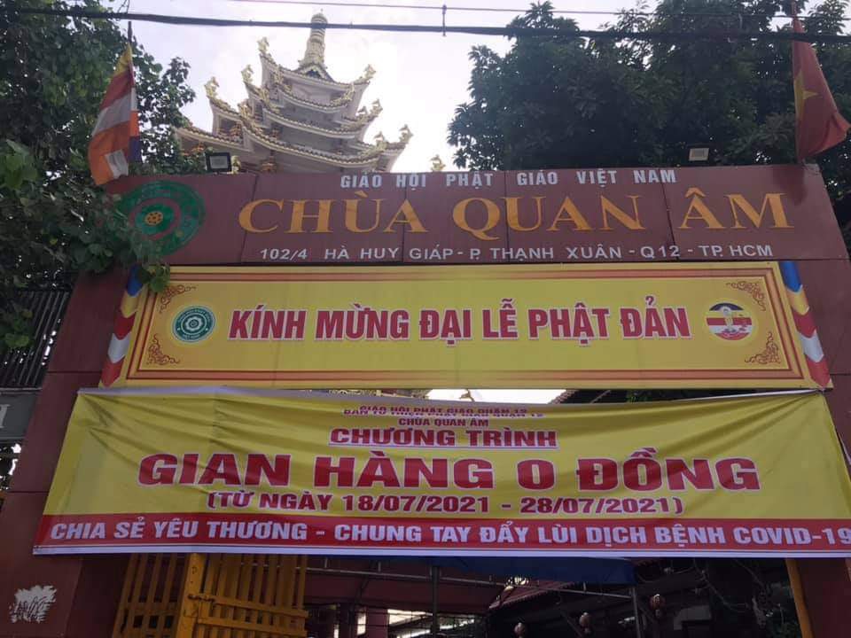 TP.HCM: Khai trương “Gian hàng 0 đồng” tại chùa Quan Âm, quận 12