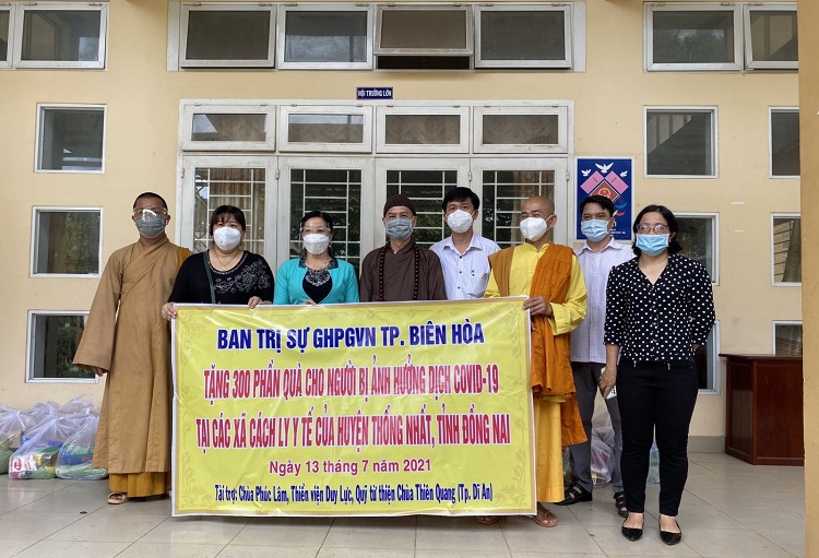 Đồng Nai: Phật giáo TP.Biên Hòa hỗ trợ người dân trong các khu vực cách ly y tế trên địa bàn huyện Thống Nhất
