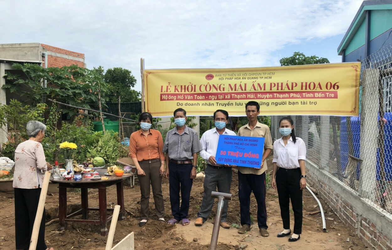 Bến Tre: Hội Pháp Hoa Ấn Quang TP.HCM khởi công xây dựng Mái ấm Pháp Hoa số 7