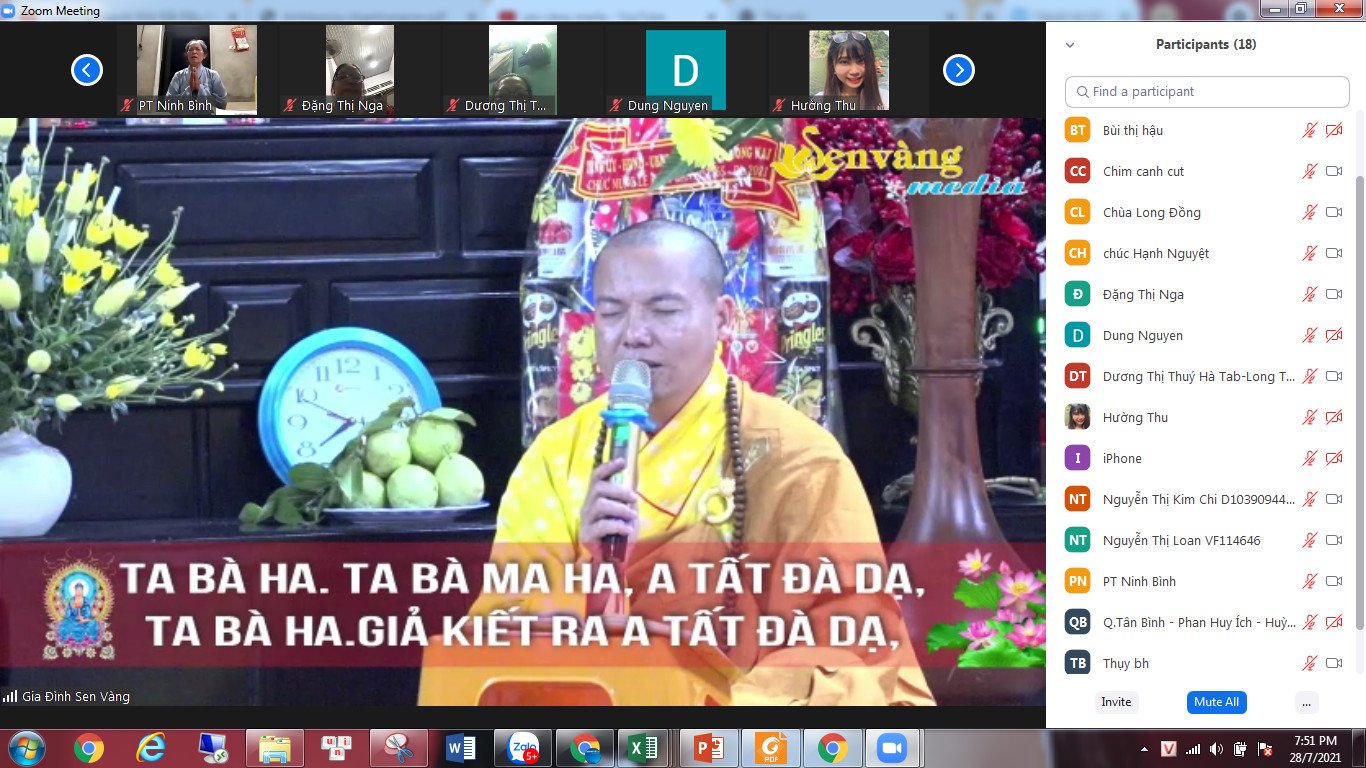 Đồng Nai: Ban Văn hóa Phật giáo Sen Vàng chùa Viên Giác trì tụng kinh Dược Sư trực tuyến