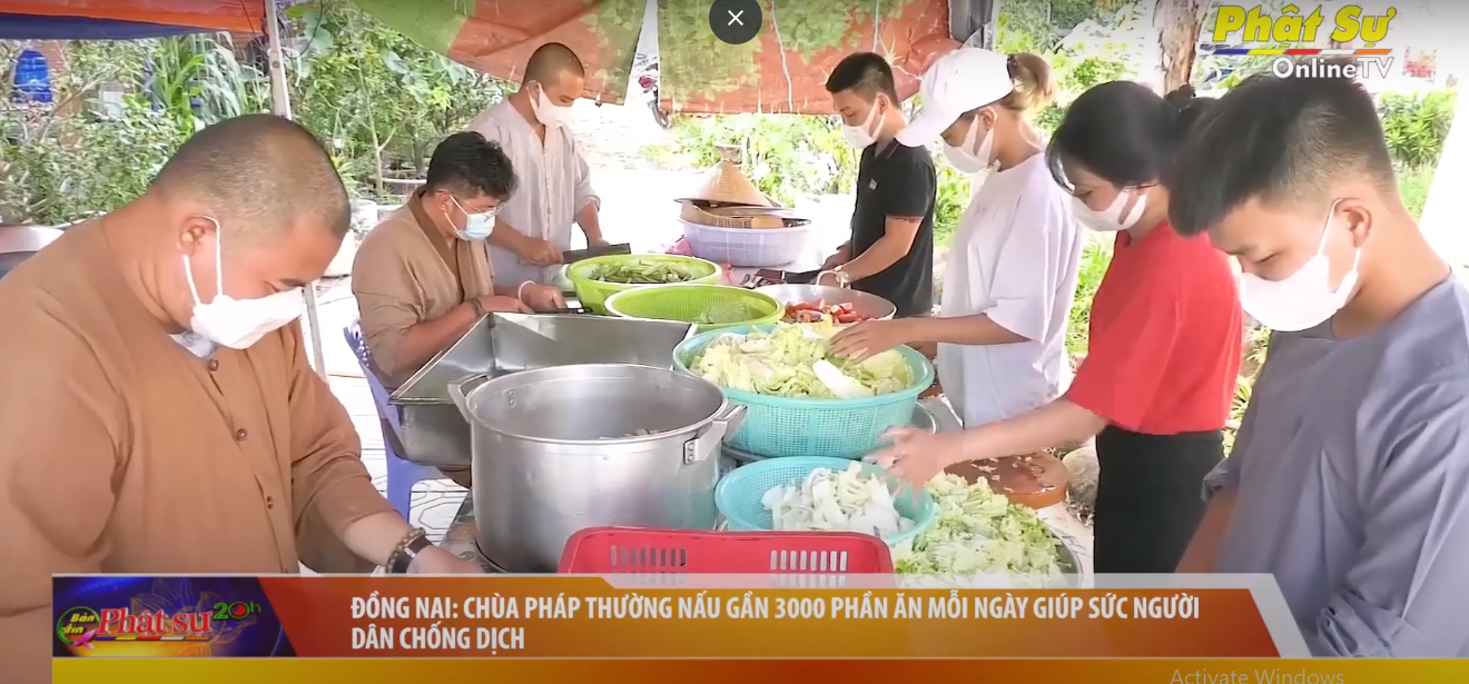 [Video] Đồng Nai: Chùa Pháp Thường nấu gần 3.000 phần ăn mỗi ngày giúp sức người dân chống dịch