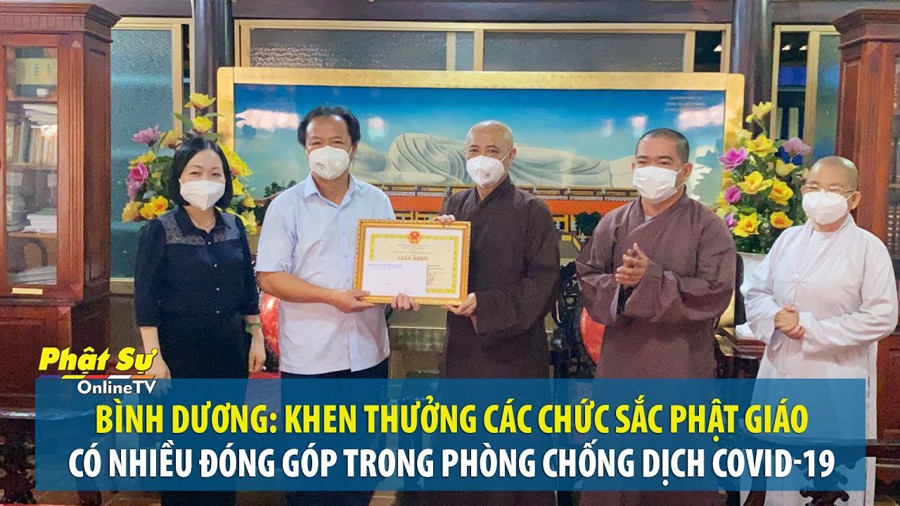 [Video] Bình Dương: Khen thưởng các chức sắc Phật giáo có nhiều đóng góp trong phòng chống dịch COVID-19