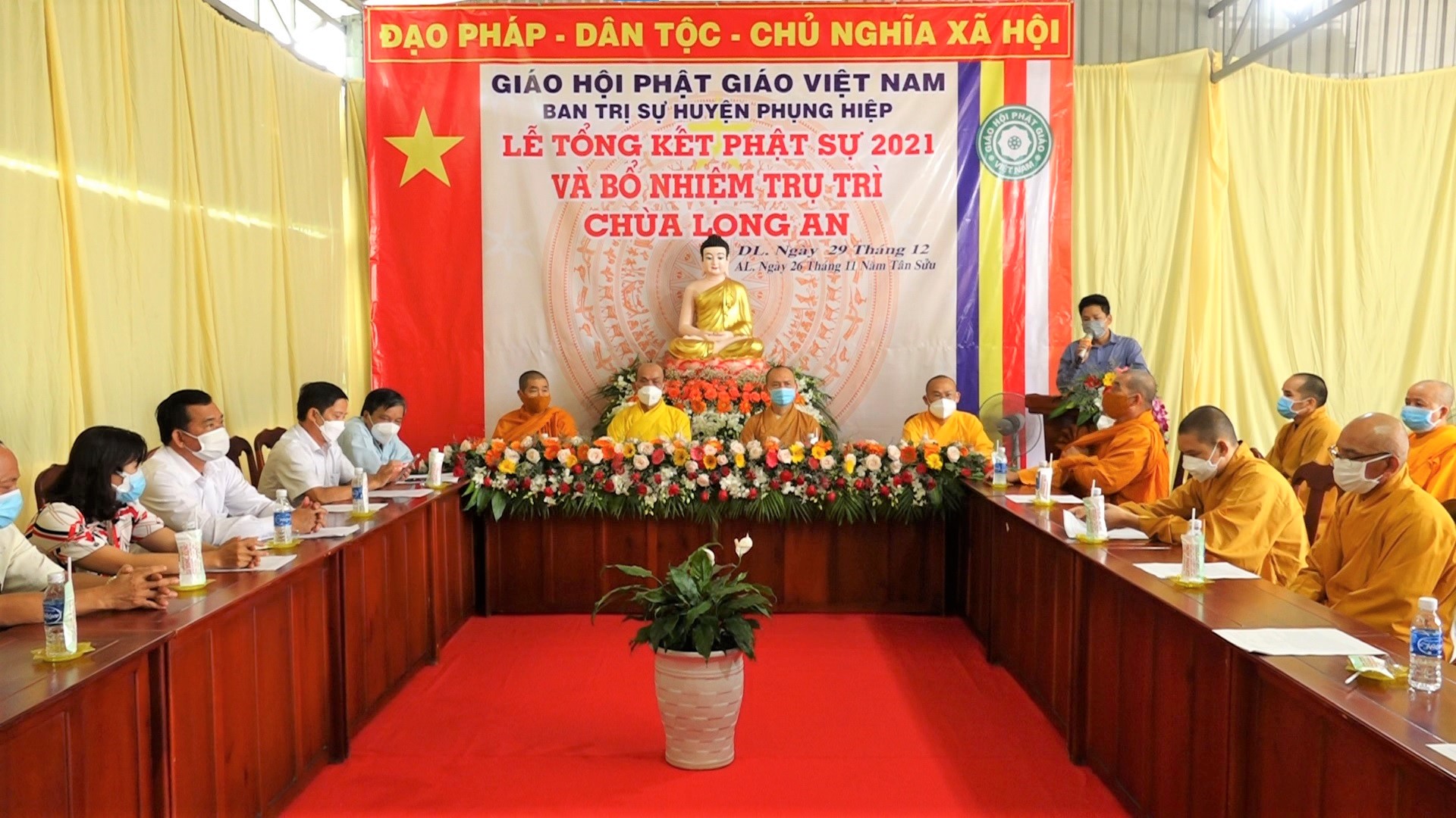 Hậu Giang: Lễ Tổng kết công tác Phật sự năm 2021 huyện Phụng Hiệp và công bố quyết định bổ nhiệm trụ trì chùa Long An