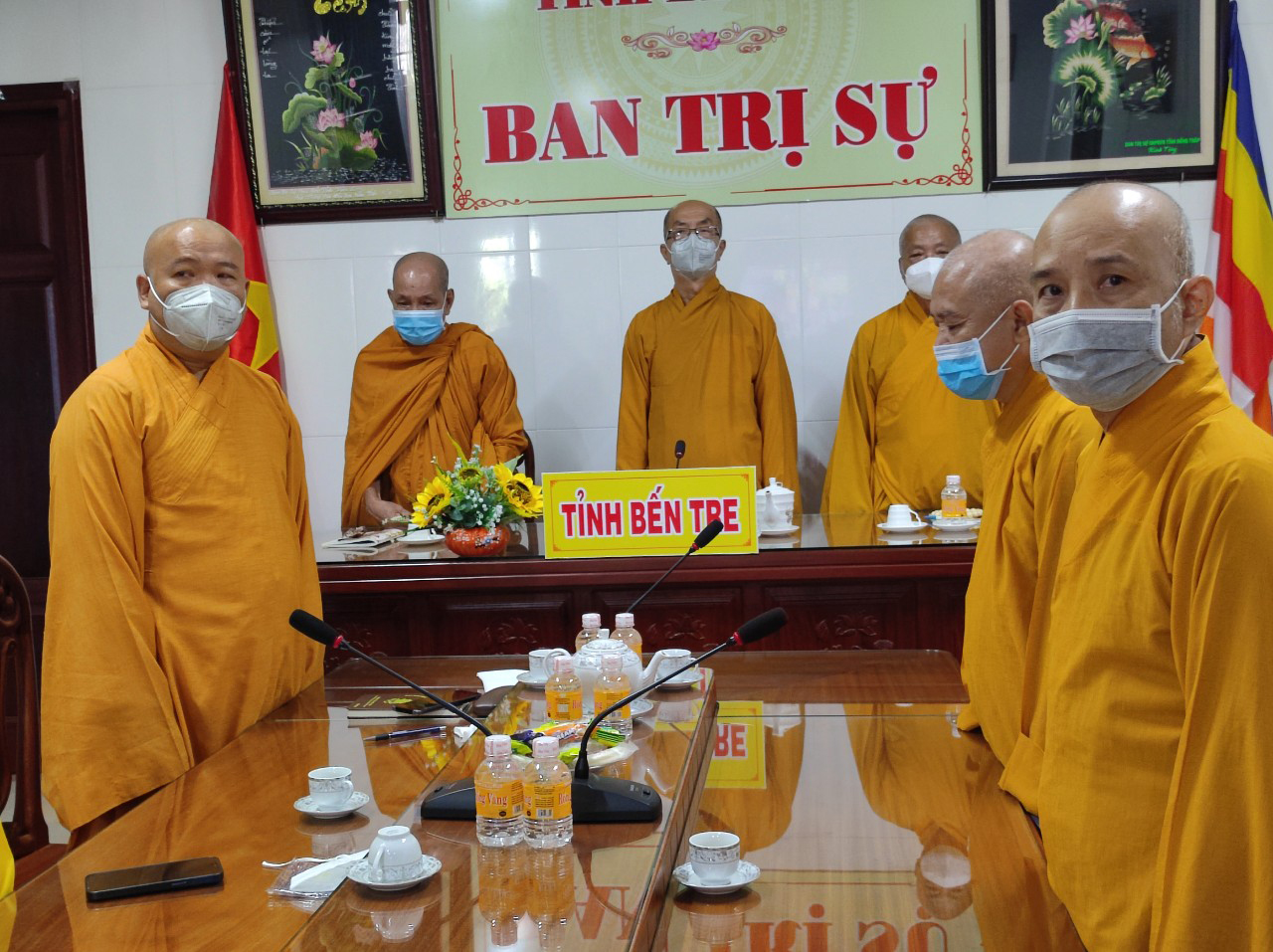 Bến Tre: Thường trực BTS GHPGVN tỉnh tham dự Hội nghị Ban Thường trực HĐTS năm 2021 với hình thức trực tuyến