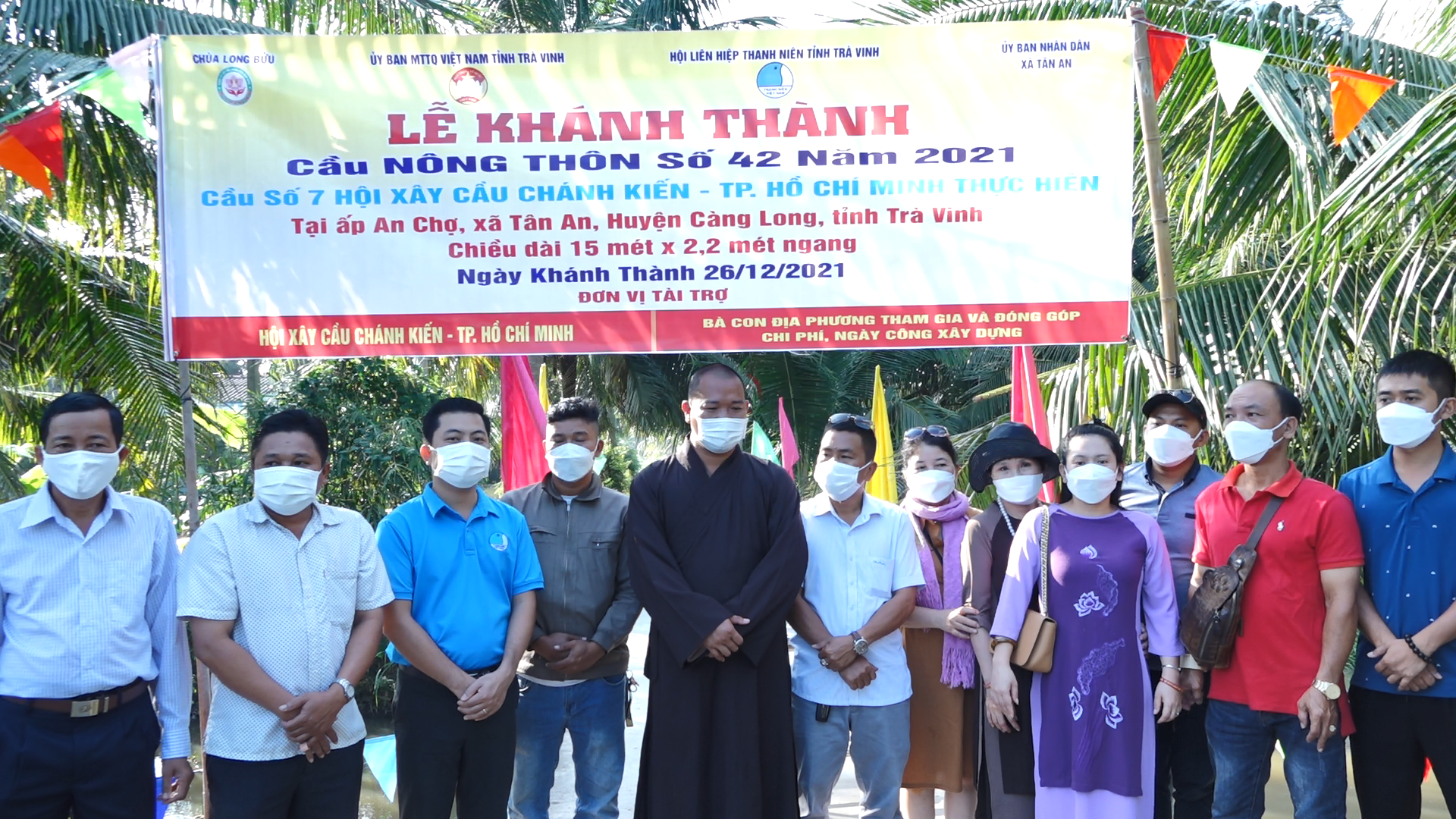 Trà Vinh: Chùa Long Bửu cùng Hội xây cầu Chánh Kiến khánh thành và bàn giao cầu giao thông nông thôn tại huyện Càng Long