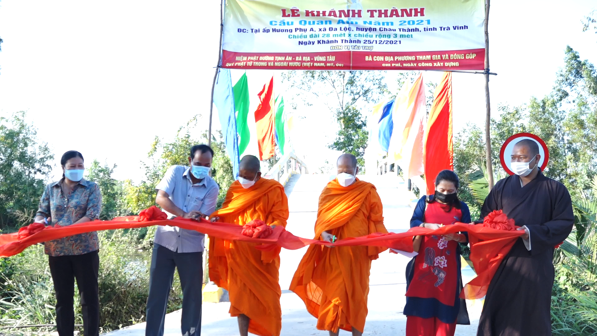 Trà Vinh: Niệm Phật Đường Tịnh Ân khánh thành cầu nông thôn tại huyện Châu Thành