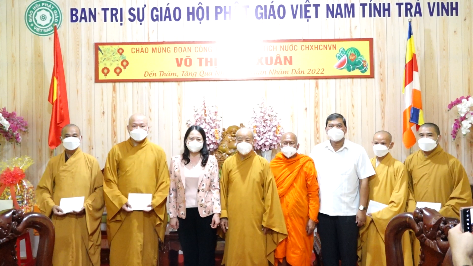 Trà Vinh: Phó Chủ tịch nước Võ Thị Ánh Xuân thăm và chúc mừng BTS Phật giáo tỉnh nhân dịp Xuân Nhâm Dần 2022