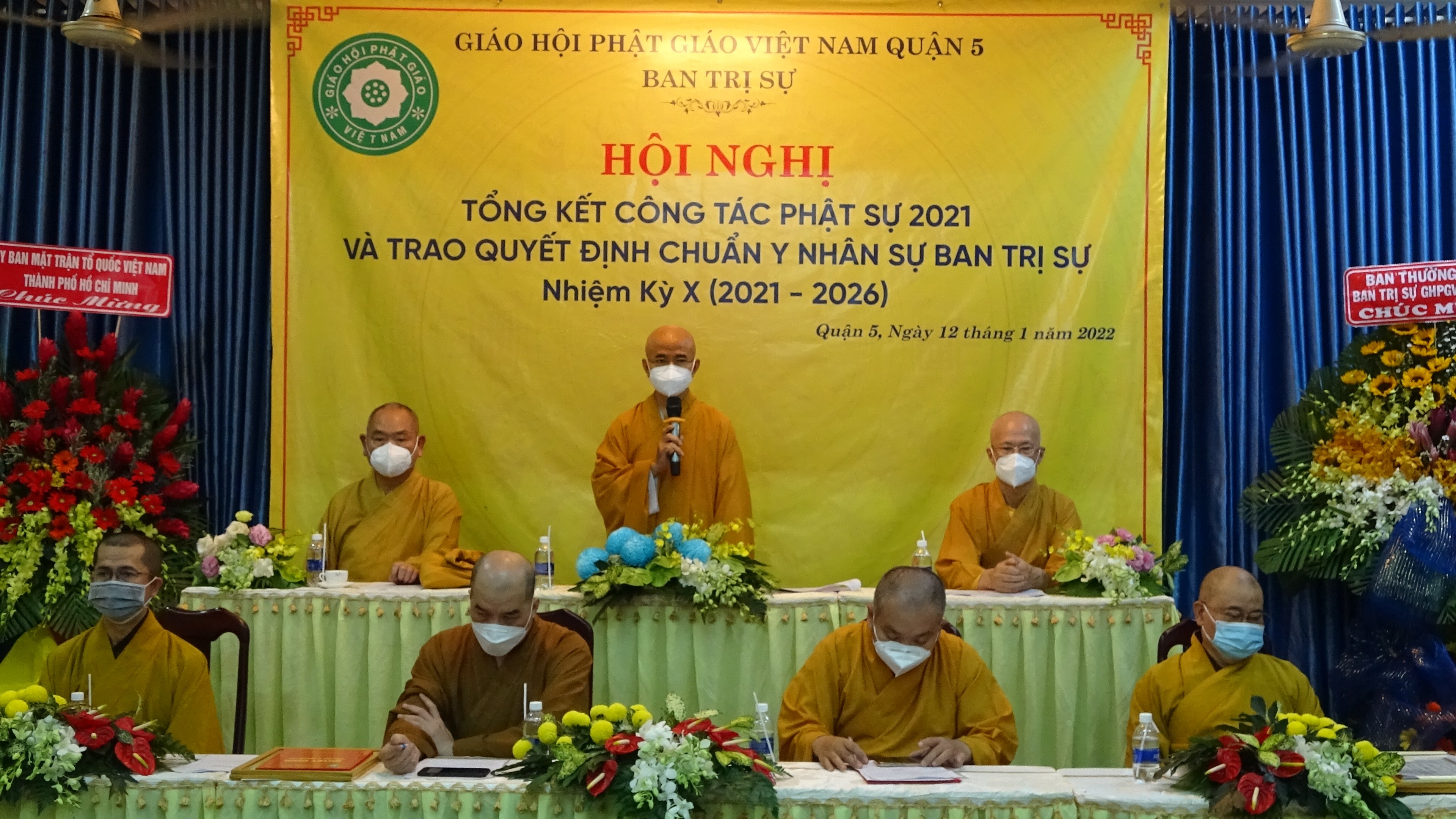 TP.HCM: Hội nghị tổng kết Phật sự năm 2021, chuẩn y nhân sự Ban Trị sự Phật giáo quận 5 nhiệm kỳ 2021 - 2026