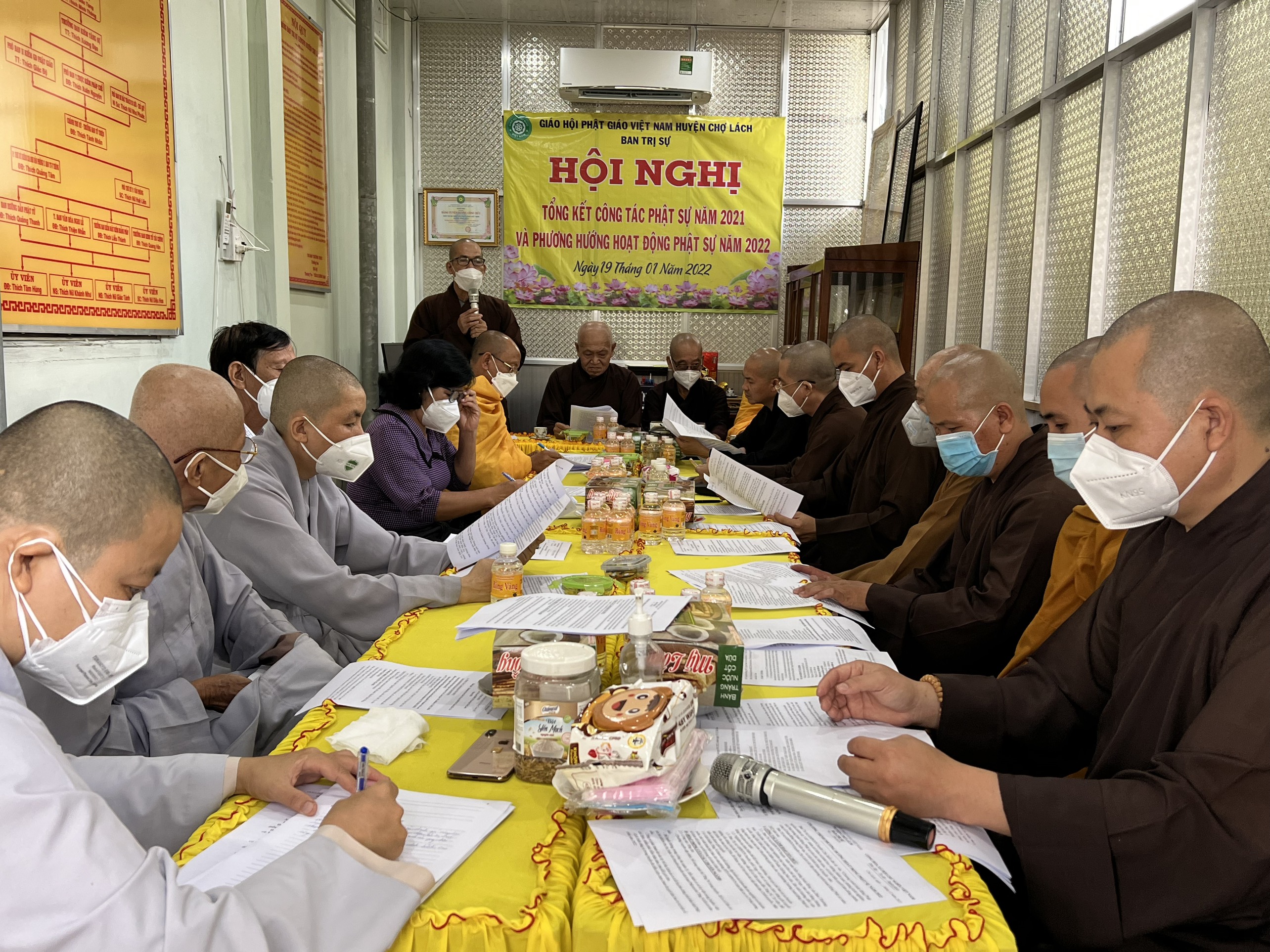 Bến Tre: BTS PG H.Chợ Lách hội nghị tổng kết Phật sự năm 2021- Khánh tuế và Tảo Tháp chùa Kim Long