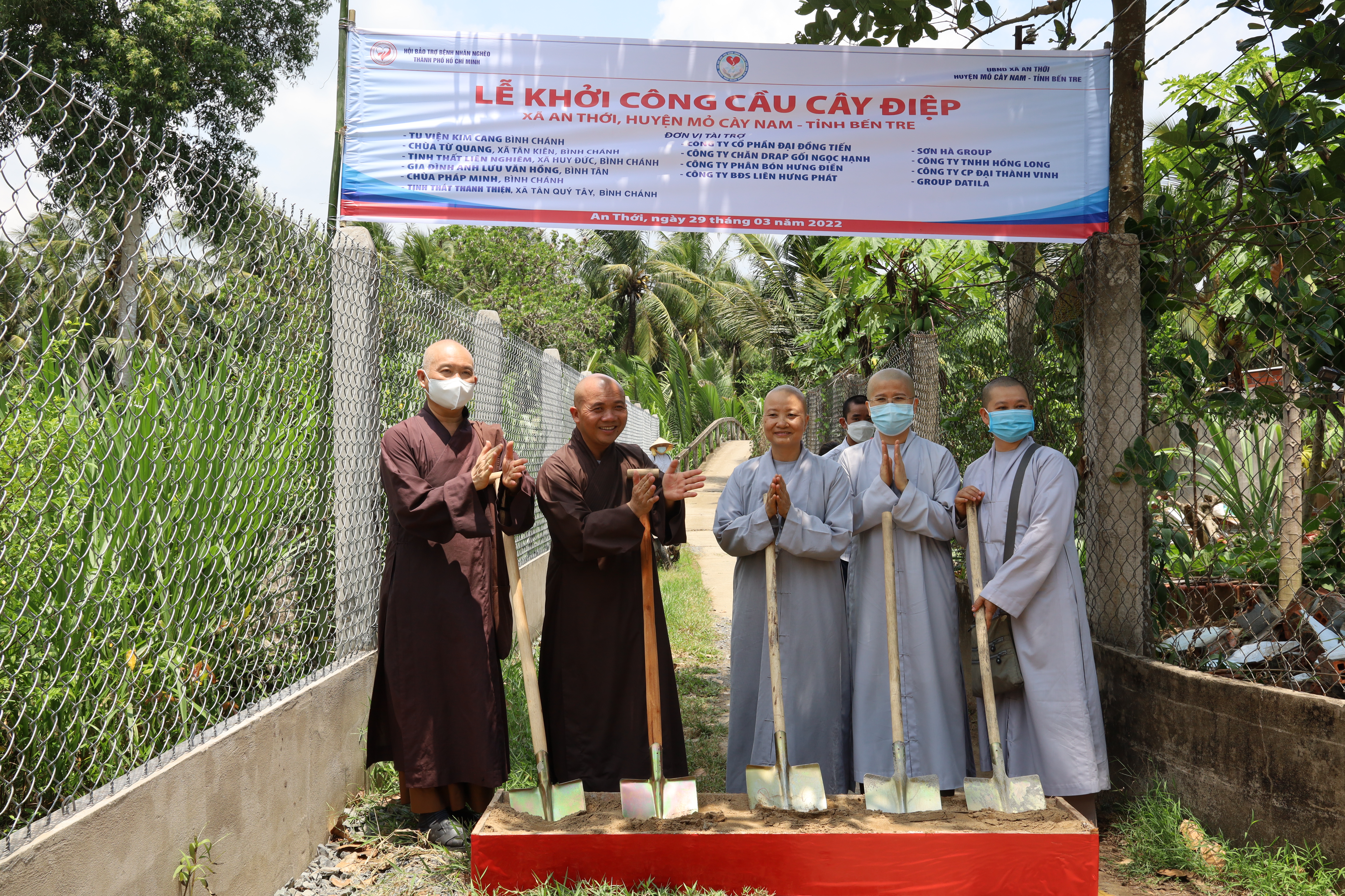 Bến Tre: Tu viện Kim Cang khởi công xây dựng 02 cây cầu nông thôn tại xã An Thới