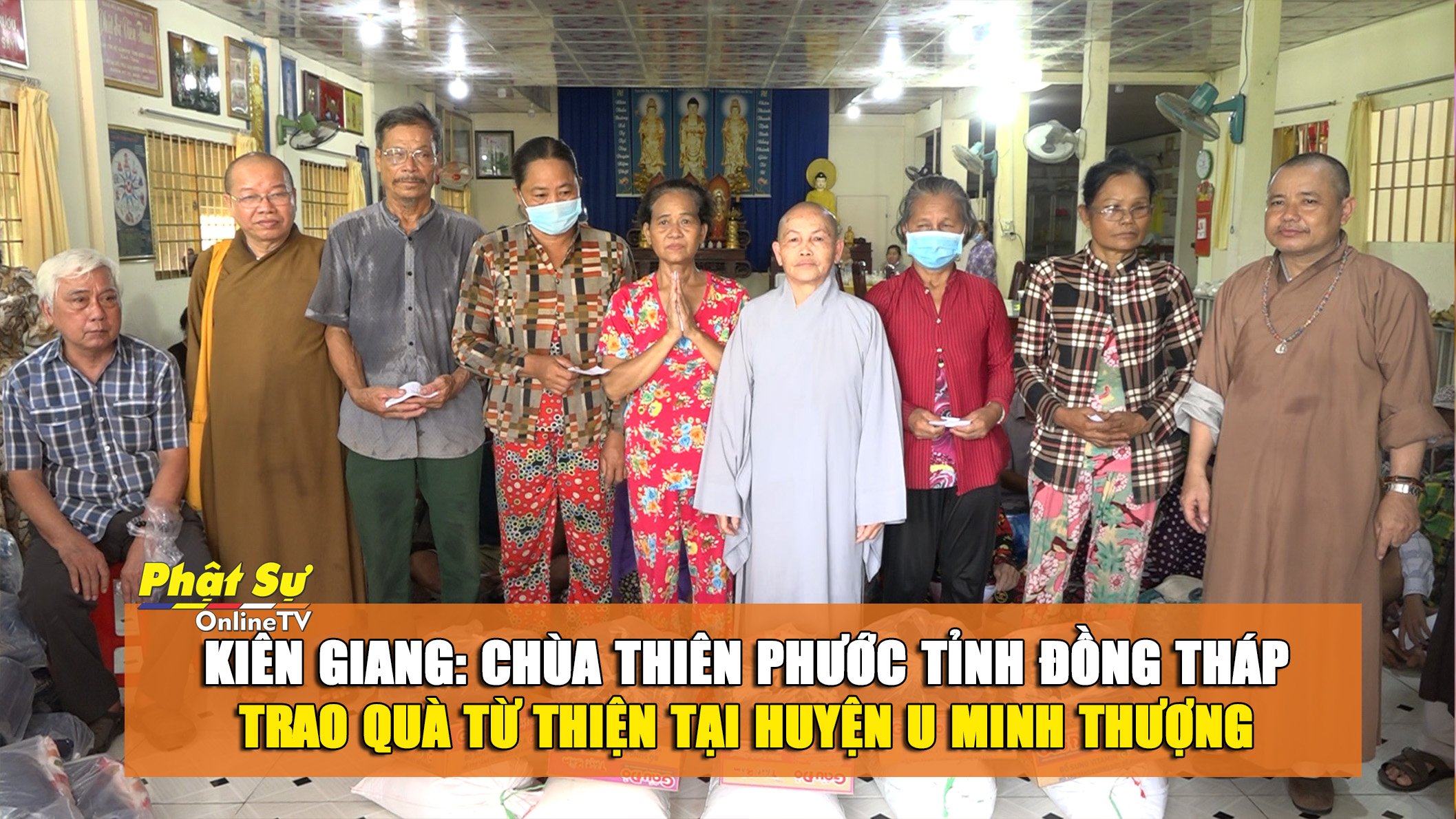 [Video]Kiên Giang: Chùa Thiên Phước (Đồng Tháp) trao quà từ thiện tại huyện U Minh Thượng