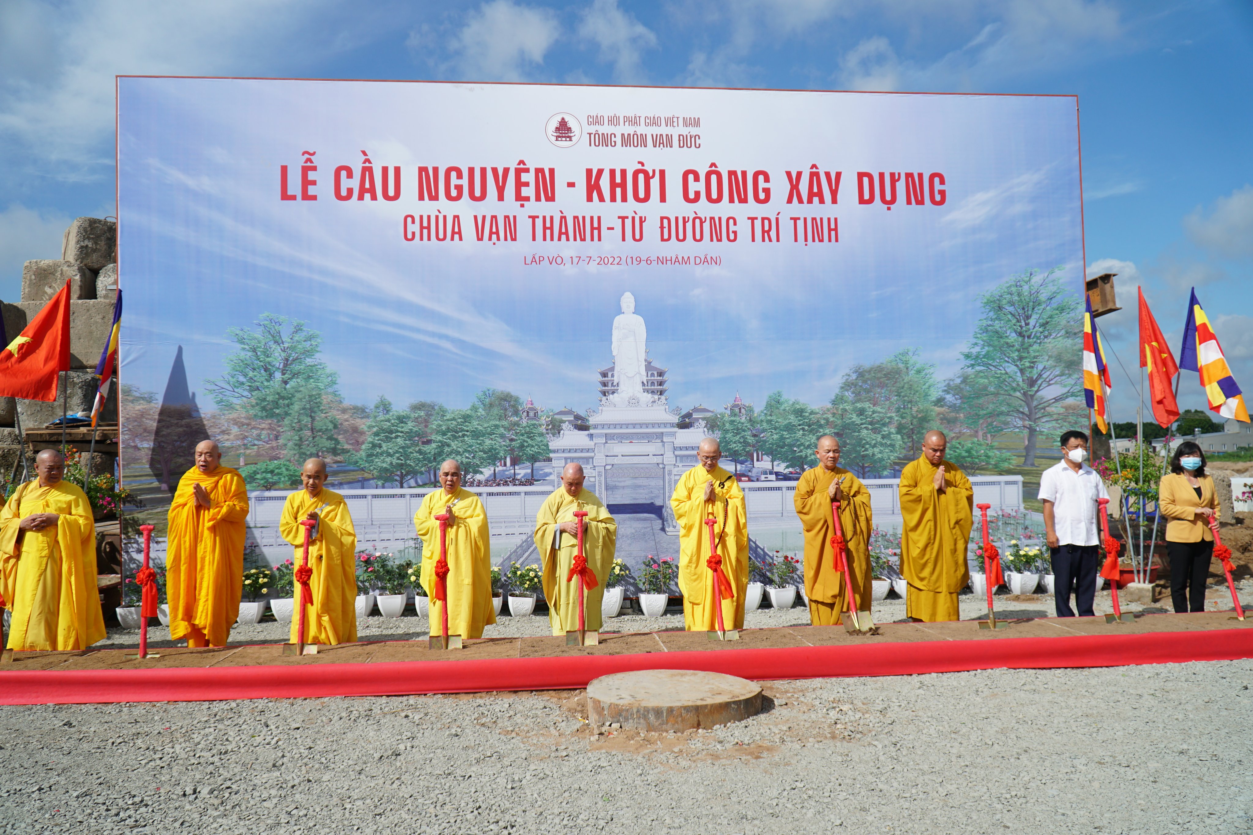 Đồng Tháp: Lễ Khởi công xây dựng chùa Vạn Thành - Từ đường Trí Tịnh