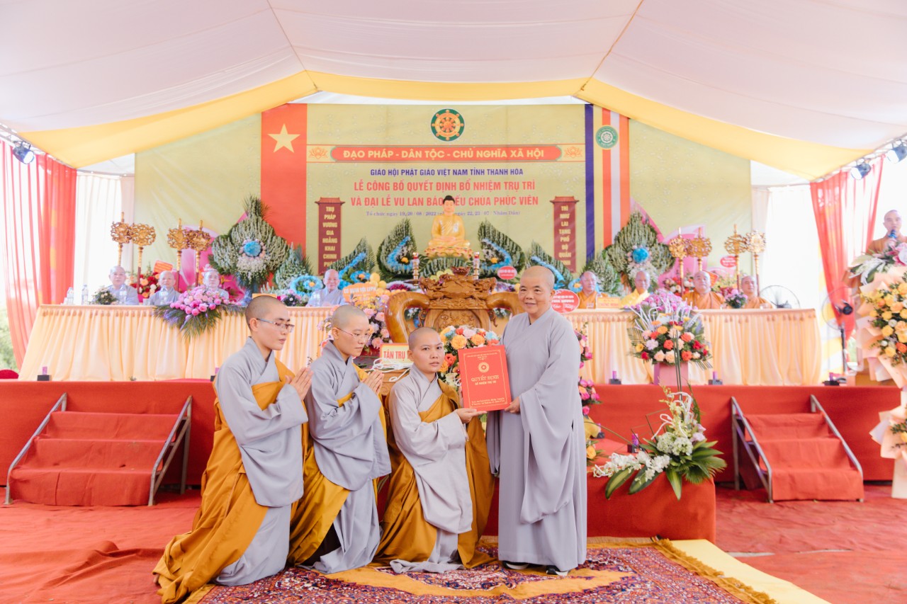 Thanh Hoá: Lễ công bố quyết định bổ nhiệm Trụ trì chùa Phúc Viên cho Sư cô Thích Nữ Lệ Trí