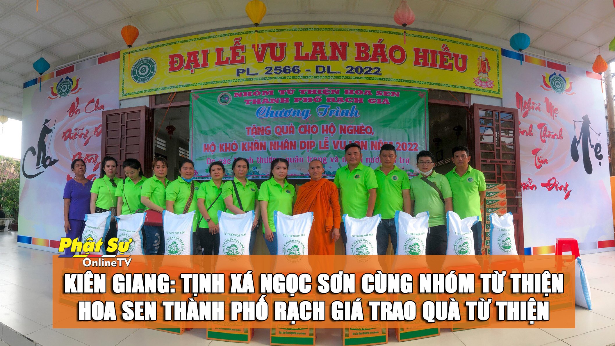 [Video]Kiên Giang: Tịnh xá Ngọc Sơn cùng nhóm từ thiện Hoa Sen trao quà từ thiện