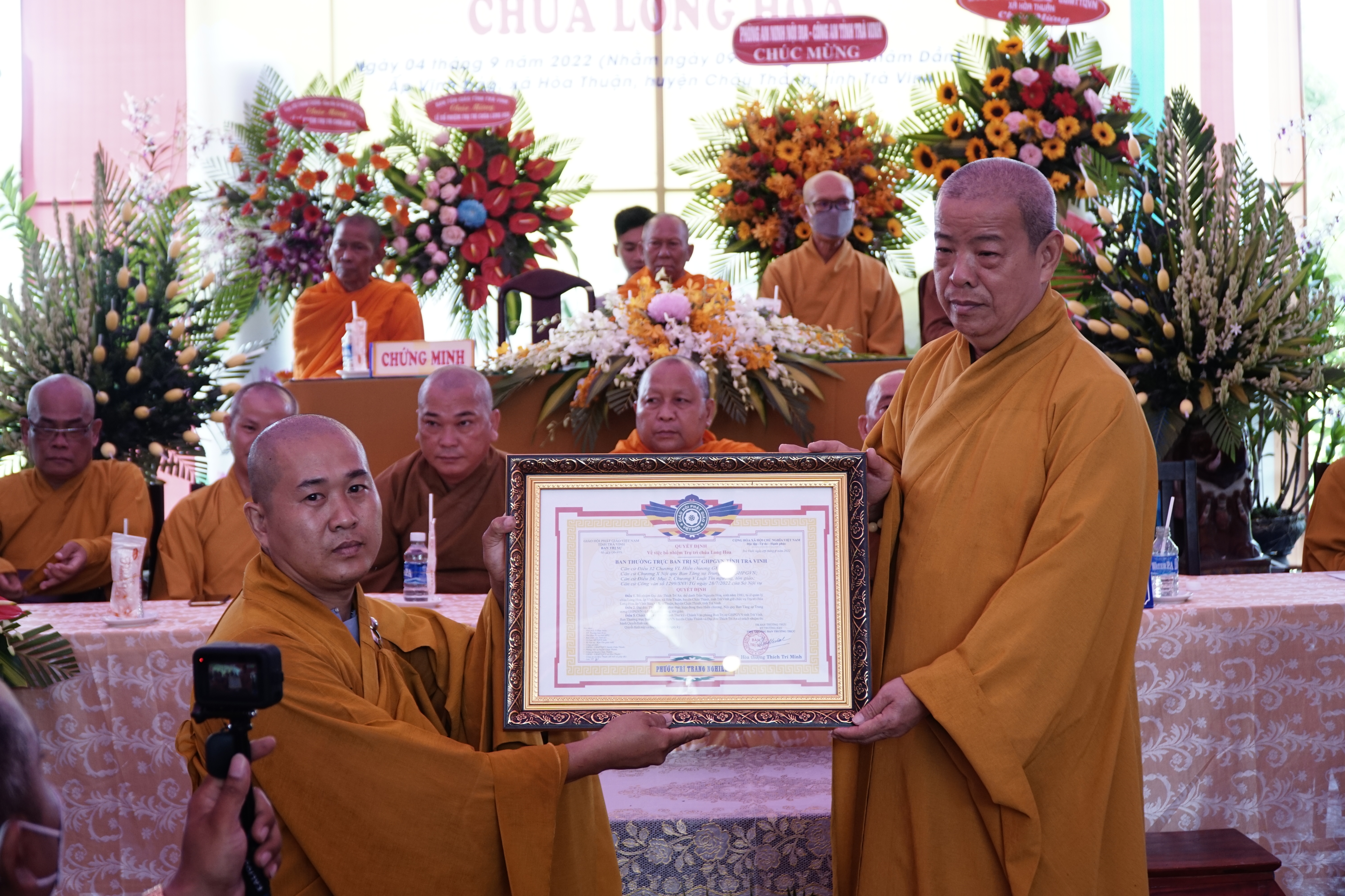 Trà Vinh: Lễ công bố quyết định bổ nhiệm trụ trì chùa Long Hoa