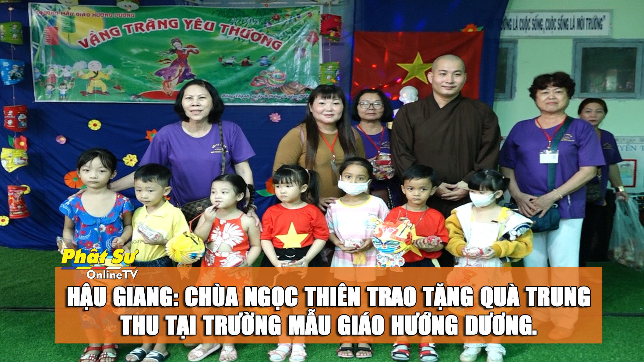 [Video]Hậu Giang: Chùa Ngọc Thiên trao tặng quà trung thu tại trường mẫu giáo Hướng Dương