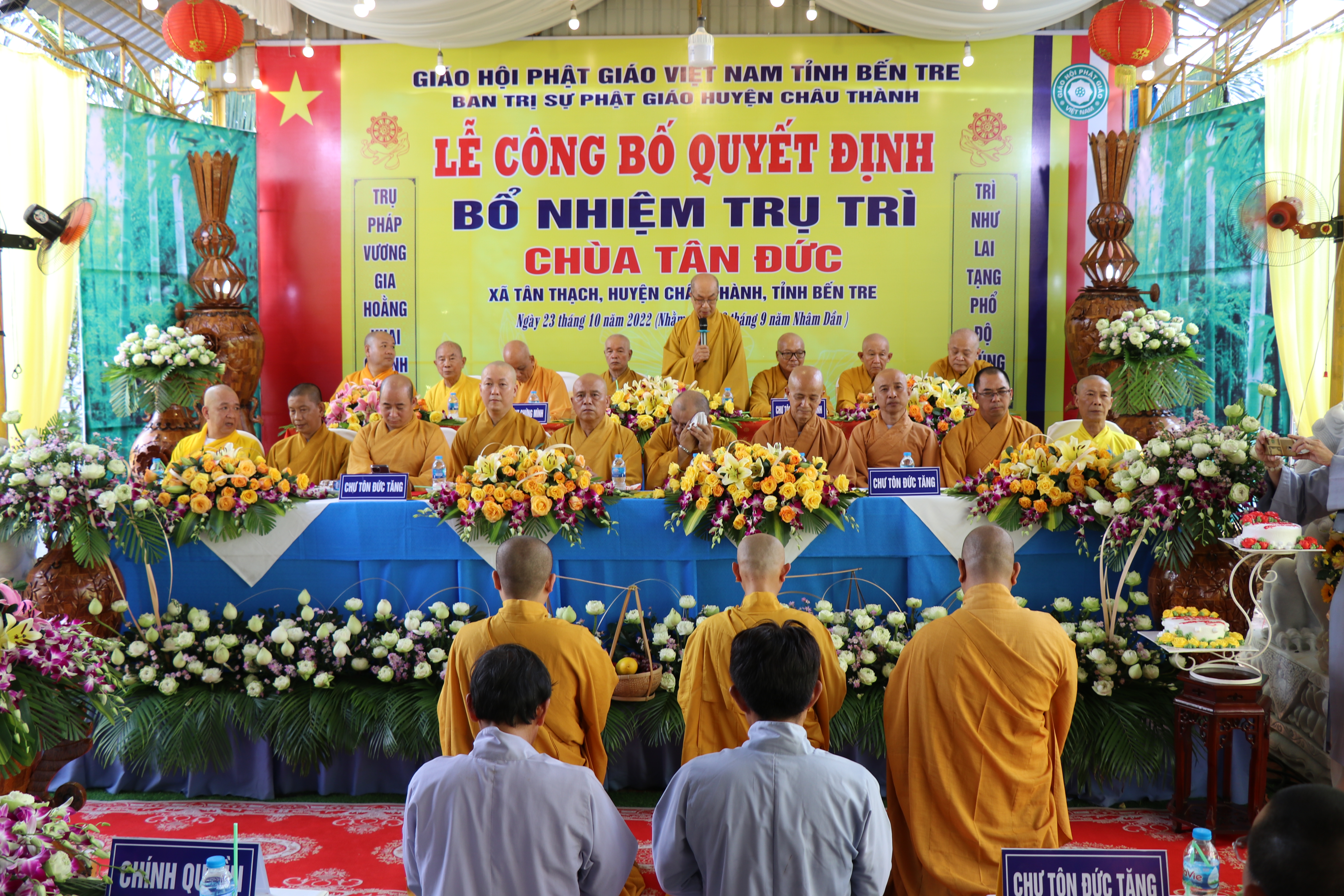 Bến Tre: Lễ công bố trao quyết định bổ nhiệm trụ trì chùa Tân Đức